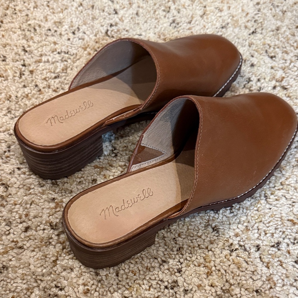 Madewell Mindy Lug sole Women's Brown Leather Mules